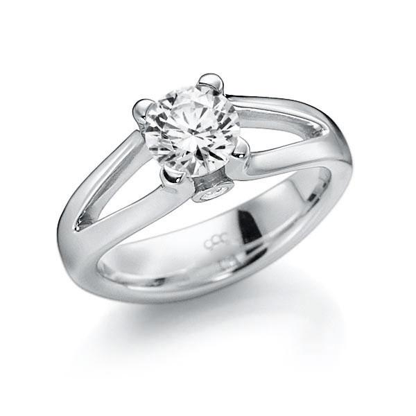Verlobungsring in Weißgold 585 mit 1 ct. beidseitiger seitlicher Brillantbesatz 2x 0,030ct Brillant tw, vs tw, si von acredo - A-10L8J4-W5-1J20VLZ Verlobungsring in Weißgold 585 mit 1 ct. beidseitiger seitlicher Brillantbesatz 2x 0,030ct Brillant tw, vs tw, si von acredo - A-10L8J4-W5-1J20VLZ