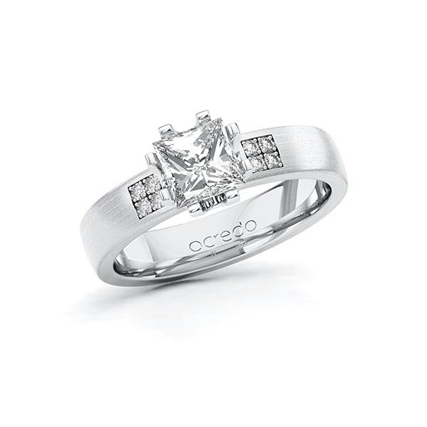 Verlobungsring in Weissgold 585 mit 1 ct. + zus. 0,064 ct. Prinzess-Diamant tw, vs tw, si von acredo - A-ZZMBQ-WW5-1R9RPPZ Verlobungsring in Weissgold 585 mit 1 ct. + zus. 0,064 ct. Prinzess-Diamant tw, vs tw, si von acredo - A-ZZMBQ-WW5-1R9RPPZ
