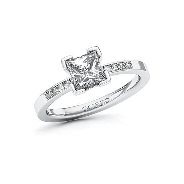 Verlobungsring in Weissgold 585 mit 1 ct. + zus. 0,1 ct. Prinzess-Diamant tw, vs tw, si von acredo - A-ZWMK3-WW5-1R4GT8Z Verlobungsring in Weissgold 585 mit 1 ct. + zus. 0,1 ct. Prinzess-Diamant tw, vs tw, si von acredo - A-ZWMK3-WW5-1R4GT8Z