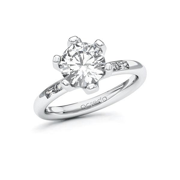 Verlobungsring in Weißgold 585 mit 2 ct. + zus. 0,2 ct. Brillant tw, vs von acredo - A-ZWLXS-WW5-1RQB2BZ Verlobungsring in Weißgold 585 mit 2 ct. + zus. 0,2 ct. Brillant tw, vs von acredo - A-ZWLXS-WW5-1RQB2BZ
