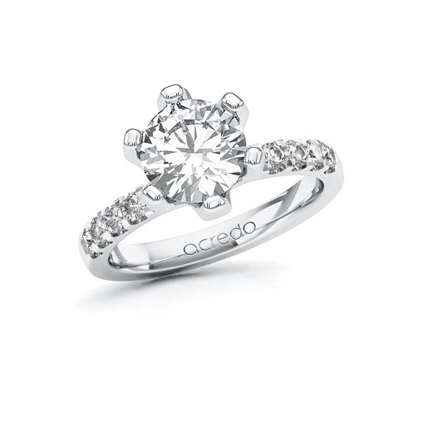 Verlobungsring in Weißgold 585 mit 2 ct. + zus. 0,3 ct. Brillant tw, vs tw, si von acredo - A-ZWHB6-WW5-1R22IAZ Verlobungsring in Weißgold 585 mit 2 ct. + zus. 0,3 ct. Brillant tw, vs tw, si von acredo - A-ZWHB6-WW5-1R22IAZ