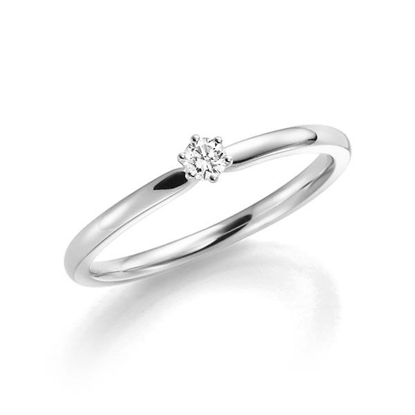Verlobungsring in Weißgold 585 mit zus. 0,05 ct. Brillant tw, si von 123gold - E-13BZK2-W5-1TTPZZ Verlobungsring in Weißgold 585 mit zus. 0,05 ct. Brillant tw, si von 123gold - E-13BZK2-W5-1TTPZZ
