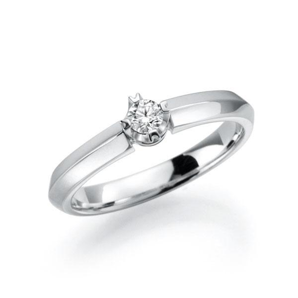 Verlobungsring in Weißgold 585 mit zus. 0,15 ct. Brillant tw, vs von 123gold - E-2TJ9K-WW5-1Z84YZ Verlobungsring in Weißgold 585 mit zus. 0,15 ct. Brillant tw, vs von 123gold - E-2TJ9K-WW5-1Z84YZ