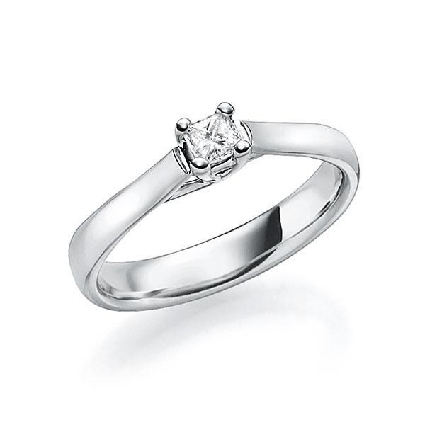 Verlobungsring in Weissgold 585 mit zus. 0,15 ct. Prinzess-Diamant tw, si von 123gold - E-RIES6-W5-1A2THWZ Verlobungsring in Weissgold 585 mit zus. 0,15 ct. Prinzess-Diamant tw, si von 123gold - E-RIES6-W5-1A2THWZ