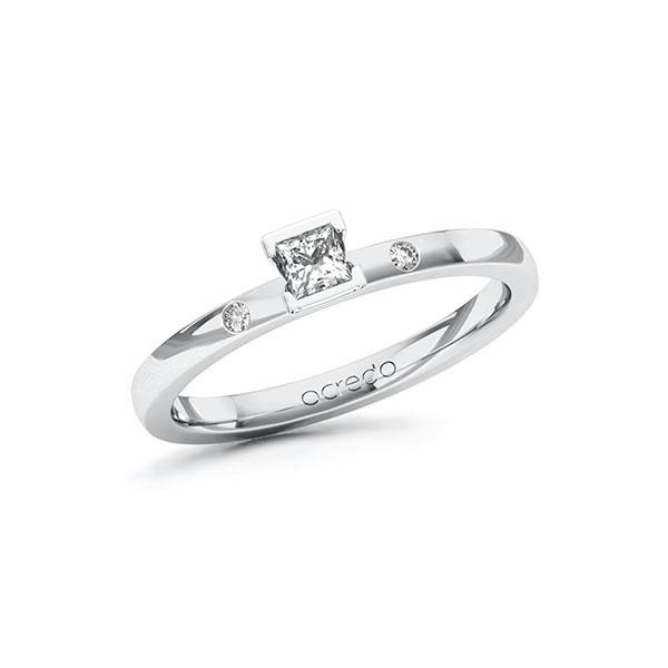 Verlobungsring in Weißgold 585 mit zus. 0,17 ct. Prinzess-Diamant tw, si von acredo - A-ZYNW5-WW5-1R830UZ Verlobungsring in Weißgold 585 mit zus. 0,17 ct. Prinzess-Diamant tw, si von acredo - A-ZYNW5-WW5-1R830UZ