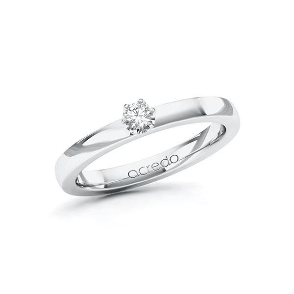 Verlobungsring in Weissgold 585 mit zus. 0,1 ct. Brillant tw, si von acredo - A-ZWMFL-WW5-JI99RZ Verlobungsring in Weissgold 585 mit zus. 0,1 ct. Brillant tw, si von acredo - A-ZWMFL-WW5-JI99RZ