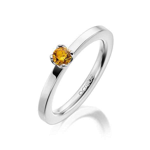 Verlobungsring in Weissgold 585 mit zus. 0,25 ct. Brillant Saphir Gelb (A 8) von acredo - A-10AGUN-W5-1RUNQ8Z Verlobungsring in Weissgold 585 mit zus. 0,25 ct. Brillant Saphir Gelb (A 8) von acredo - A-10AGUN-W5-1RUNQ8Z