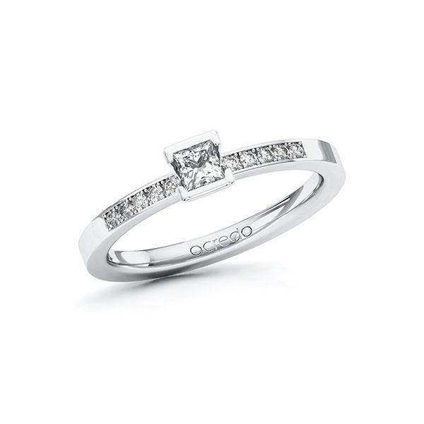 Verlobungsring in Weissgold 585 mit zus. 0,3 ct. Prinzess-Diamant tw, si von acredo - A-ZWMJE-WW5-1R4GV4Z Verlobungsring in Weissgold 585 mit zus. 0,3 ct. Prinzess-Diamant tw, si von acredo - A-ZWMJE-WW5-1R4GV4Z