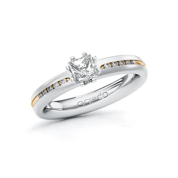 Verlobungsring in Weissgold 585 Roségold 585 mit 0,5 ct. + zus. 0,08 ct. Prinzess-Diamant tw, vs tw, si von acredo - A-10U6WJ-WEW5-1RBDPDZ Verlobungsring in Weissgold 585 Roségold 585 mit 0,5 ct. + zus. 0,08 ct. Prinzess-Diamant tw, vs tw, si von acredo - A-10U6WJ-WEW5-1RBDPDZ