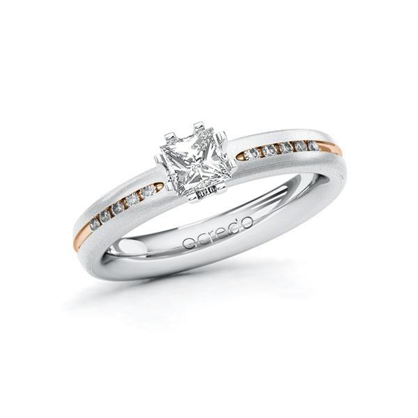 Verlobungsring in Weissgold 585 Rotgold 585 mit 0,5 ct. + zus. 0,08 ct. Prinzess-Diamant tw, vs tw, si von acredo - A-10TQZK-WRW5-1RBDPDZ Verlobungsring in Weissgold 585 Rotgold 585 mit 0,5 ct. + zus. 0,08 ct. Prinzess-Diamant tw, vs tw, si von acredo - A-10TQZK-WRW5-1RBDPDZ