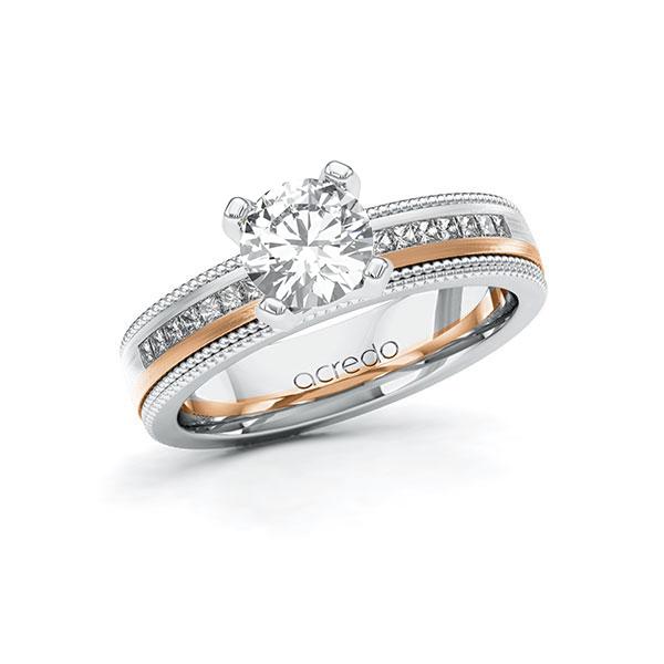 Verlobungsring in Weißgold 585 Rotgold 585 mit 1 ct. + zus. 0,42 ct. Brillant tw, vs tw, si von acredo - A-11LH72-WRW5-1TBK87Z Verlobungsring in Weißgold 585 Rotgold 585 mit 1 ct. + zus. 0,42 ct. Brillant tw, vs tw, si von acredo - A-11LH72-WRW5-1TBK87Z