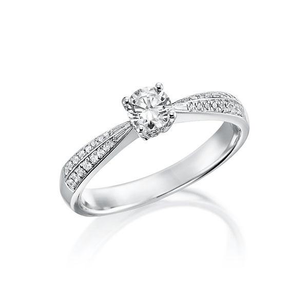 Verlobungsring in Weißgold 750 mit 0,3 ct. + zus. 0,14 ct. Brillant tw, si tw, vs von Steinberg - Q-IPWUW-W7-1R7UDJZ Verlobungsring in Weißgold 750 mit 0,3 ct. + zus. 0,14 ct. Brillant tw, si tw, vs von Steinberg - Q-IPWUW-W7-1R7UDJZ