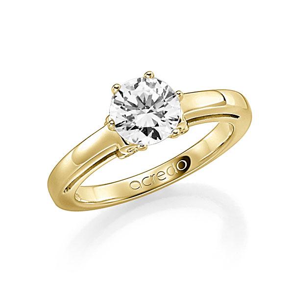 Verlovingsring in geelgoud 14 kt. met 1 ct. 12 stenen, samen 0,06ct. Briljant tw/si van acredo - A-F0RP6-G5-1R84CHZ Verlovingsring in geelgoud 14 kt. met 1 ct. 12 stenen, samen 0,06ct. Briljant tw/si van acredo - A-F0RP6-G5-1R84CHZ