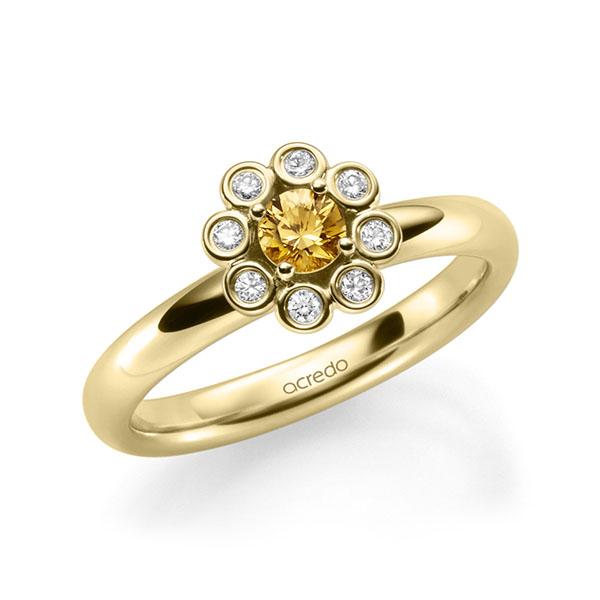 Verlovingsring in geelgoud 14 kt. met in totaal 0,37 ct. Briljant Saffier Oranje tw/si van acredo - A-1399PE-GG5-1WQN5AZ Verlovingsring in geelgoud 14 kt. met in totaal 0,37 ct. Briljant Saffier Oranje tw/si van acredo - A-1399PE-GG5-1WQN5AZ