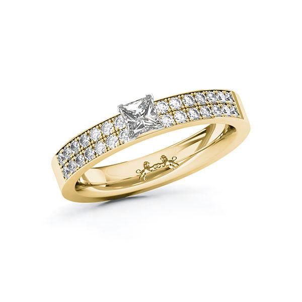 Verlovingsring in geelgoud 14 kt. witgoud 18 kt. met 0,3 ct. + in totaal 0,28 ct. Princess-Diamant tw,vs tw/si van Steinberg - Q-10AQ5K-G5-1QLJ64Z Verlovingsring in geelgoud 14 kt. witgoud 18 kt. met 0,3 ct. + in totaal 0,28 ct. Princess-Diamant tw,vs tw/si van Steinberg - Q-10AQ5K-G5-1QLJ64Z