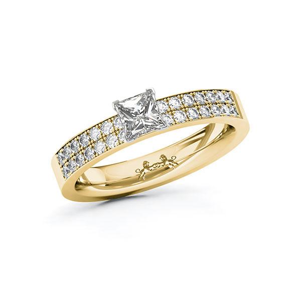 Verlovingsring in geelgoud 14 kt. witgoud 18 kt. met 0,5 ct. + in totaal 0,28 ct. Princess-Diamant tw,vs tw/si van Steinberg - Q-10AQ5Y-G5-1QAWFMZ Verlovingsring in geelgoud 14 kt. witgoud 18 kt. met 0,5 ct. + in totaal 0,28 ct. Princess-Diamant tw,vs tw/si van Steinberg - Q-10AQ5Y-G5-1QAWFMZ
