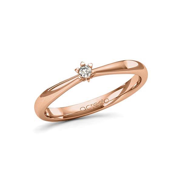 Verlovingsring in roodgoud 14 kt. met in totaal 0,05 ct. Briljant tw/si van acredo - A-11JR2C-R5-1TRS9Z Verlovingsring in roodgoud 14 kt. met in totaal 0,05 ct. Briljant tw/si van acredo - A-11JR2C-R5-1TRS9Z