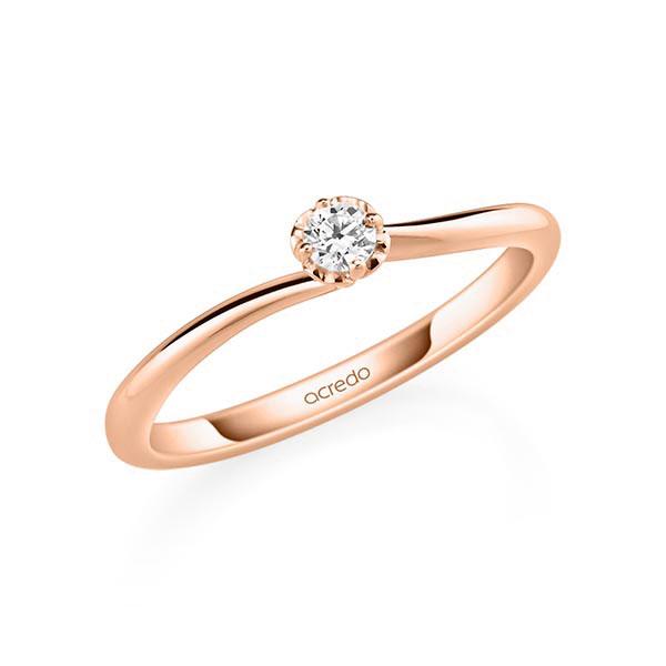 Verlovingsring in roodgoud 14 kt. met in totaal 0,1 ct. Briljant tw/si van acredo - A-11QE1U-R5-1TWF1Z Verlovingsring in roodgoud 14 kt. met in totaal 0,1 ct. Briljant tw/si van acredo - A-11QE1U-R5-1TWF1Z