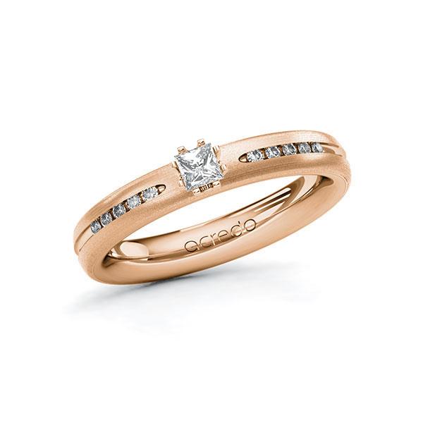 Verlovingsring in roodgoud 14 kt. met in totaal 0,23 ct. Princess-Diamant tw/si van acredo - A-10UVWZ-RRR5-1RXB2XZ Verlovingsring in roodgoud 14 kt. met in totaal 0,23 ct. Princess-Diamant tw/si van acredo - A-10UVWZ-RRR5-1RXB2XZ
