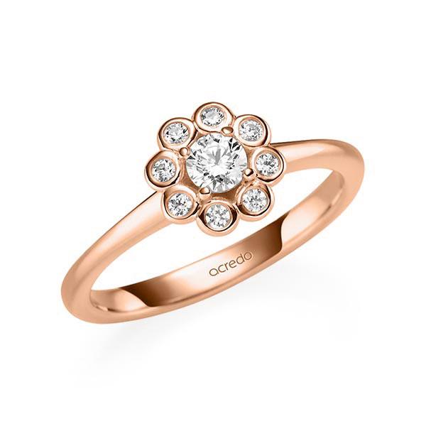 Verlovingsring in roodgoud 14 kt. met in totaal 0,32 ct. Briljant tw/si van acredo - A-11QH4A-RR5-1U0L5NZ Verlovingsring in roodgoud 14 kt. met in totaal 0,32 ct. Briljant tw/si van acredo - A-11QH4A-RR5-1U0L5NZ