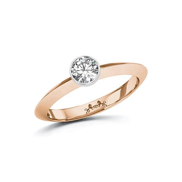 Verlovingsring in roodgoud 14 kt. witgoud 18 kt. met 0,4 ct. Briljant tw,vs van Steinberg - Q-ZT65R-R5-1IV50BZ Verlovingsring in roodgoud 14 kt. witgoud 18 kt. met 0,4 ct. Briljant tw,vs van Steinberg - Q-ZT65R-R5-1IV50BZ