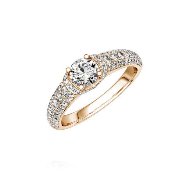 Verlovingsring in roodgoud 18 kt. met 0,4 ct. + in totaal 1 ct. Briljant tw/si tw,vs van Steinberg - Q-NMIB1-R7-1RCCGVZ Verlovingsring in roodgoud 18 kt. met 0,4 ct. + in totaal 1 ct. Briljant tw/si tw,vs van Steinberg - Q-NMIB1-R7-1RCCGVZ