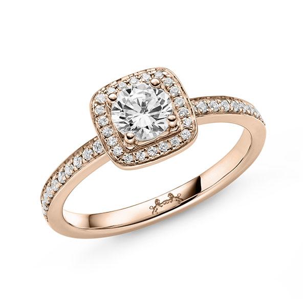 Verlovingsring in roodgoud 18 kt. met 0,5 ct. + in totaal 0,146 ct. Briljant tw/si tw,vs van Steinberg - Q-11QN2A-R7-1U1PLSZ Verlovingsring in roodgoud 18 kt. met 0,5 ct. + in totaal 0,146 ct. Briljant tw/si tw,vs van Steinberg - Q-11QN2A-R7-1U1PLSZ