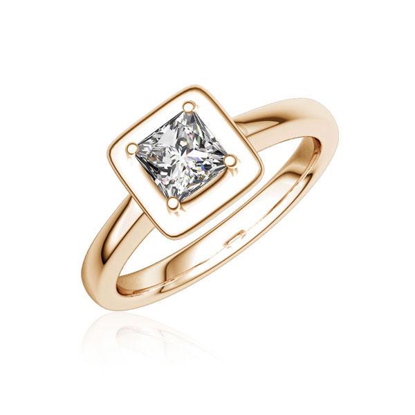 Verlovingsring in roodgoud 18 kt. met 0,5 ct. Princess-Diamant tw,vs van Steinberg - Q-NL2SR-R7-UZDHGZ Verlovingsring in roodgoud 18 kt. met 0,5 ct. Princess-Diamant tw,vs van Steinberg - Q-NL2SR-R7-UZDHGZ