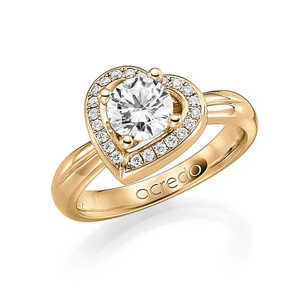 Verlovingsring in roségoud 14 kt. met 1 ct. 22 stenen, samen 0,18ct. Briljant tw/si van acredo - A-F0RNB-E5-1RDRZVZ Verlovingsring in roségoud 14 kt. met 1 ct. 22 stenen, samen 0,18ct. Briljant tw/si van acredo - A-F0RNB-E5-1RDRZVZ