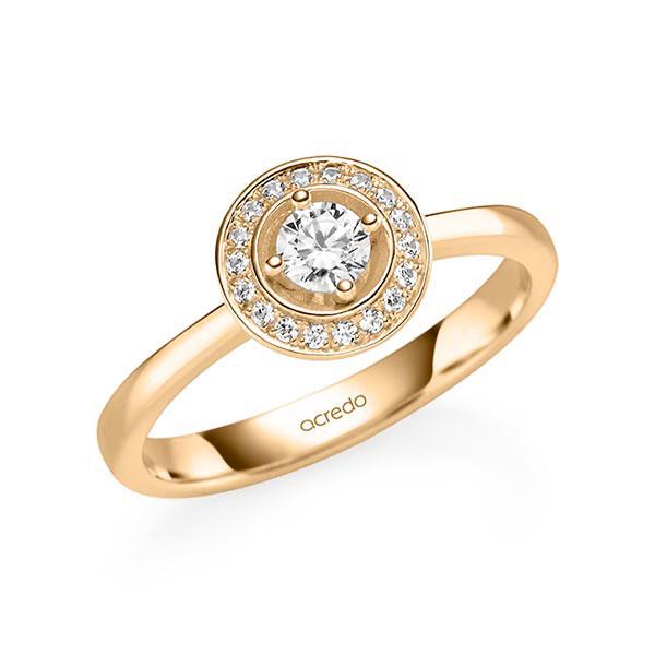 Verlovingsring in roségoud 14 kt. met in totaal 0,29 ct. Briljant tw/si van acredo - A-11QH50-EE5-1U0LDFZ Verlovingsring in roségoud 14 kt. met in totaal 0,29 ct. Briljant tw/si van acredo - A-11QH50-EE5-1U0LDFZ
