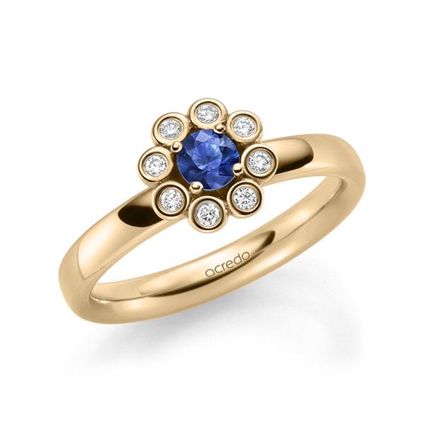 Verlovingsring in roségoud 14 kt. met in totaal 0,37 ct. Briljant Saffier Blauw tw/si van acredo - A-1399NG-EE5-1WQN1JZ Verlovingsring in roségoud 14 kt. met in totaal 0,37 ct. Briljant Saffier Blauw tw/si van acredo - A-1399NG-EE5-1WQN1JZ