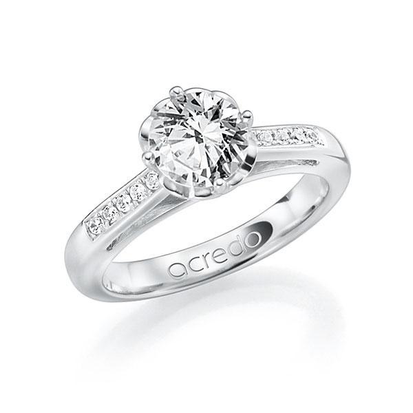 Verlovingsring in witgoud 14 kt. met 0,4 ct. 10 stenen, samen 0,05ct. Briljant tw/si van acredo - A-FAHM1-W5-1RF40BZ Verlovingsring in witgoud 14 kt. met 0,4 ct. 10 stenen, samen 0,05ct. Briljant tw/si van acredo - A-FAHM1-W5-1RF40BZ