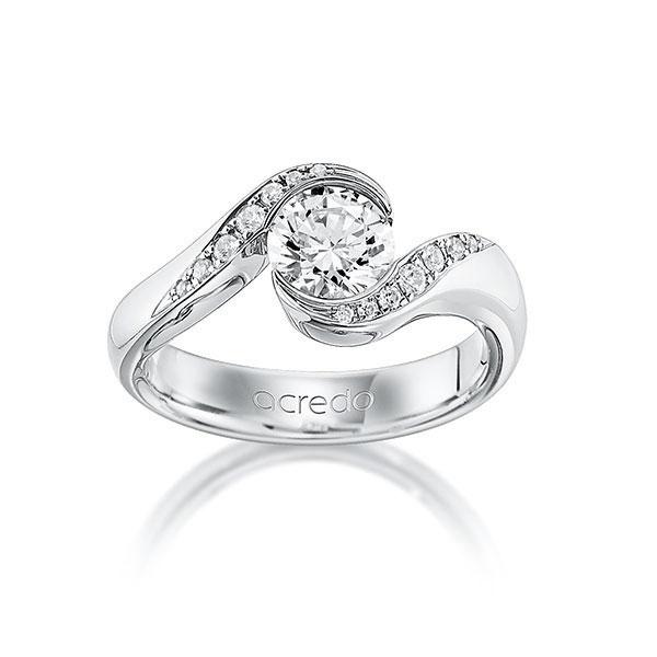 Verlovingsring in witgoud 14 kt. met 0,7 ct. + in totaal 0,14 ct. Briljant tw,vs tw/si van acredo - A-MLUG1-W5-1IVBFRZ Verlovingsring in witgoud 14 kt. met 0,7 ct. + in totaal 0,14 ct. Briljant tw,vs tw/si van acredo - A-MLUG1-W5-1IVBFRZ