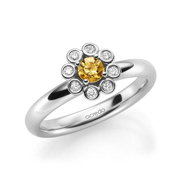 Verlovingsring in witgoud 14 kt. met in totaal 0,37 ct. Briljant Saffier Oranje tw/si van acredo - A-1399PJ-WW5-1WQN5AZ Verlovingsring in witgoud 14 kt. met in totaal 0,37 ct. Briljant Saffier Oranje tw/si van acredo - A-1399PJ-WW5-1WQN5AZ