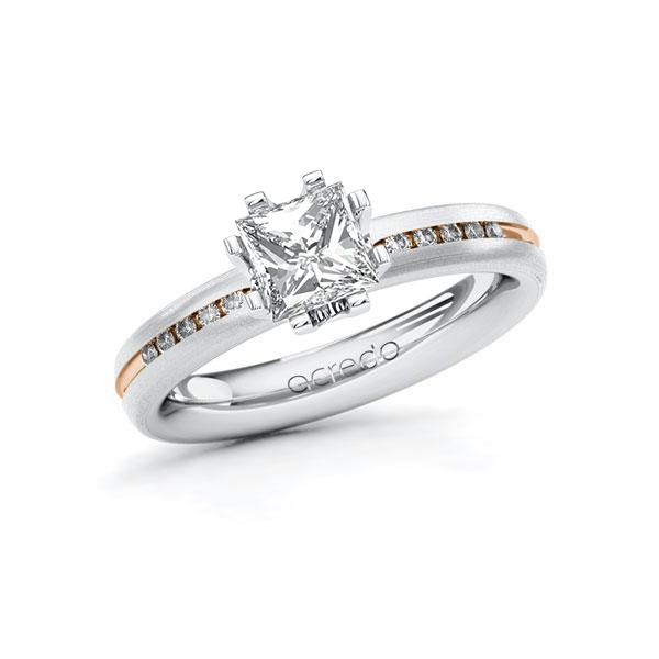 Verlovingsring in witgoud 14 kt. roodgoud 14 kt. met 1 ct. + in totaal 0,08 ct. Princess-Diamant tw,vs tw/si van acredo - A-10TTSU-WRW5-1RG7TAZ Verlovingsring in witgoud 14 kt. roodgoud 14 kt. met 1 ct. + in totaal 0,08 ct. Princess-Diamant tw,vs tw/si van acredo - A-10TTSU-WRW5-1RG7TAZ