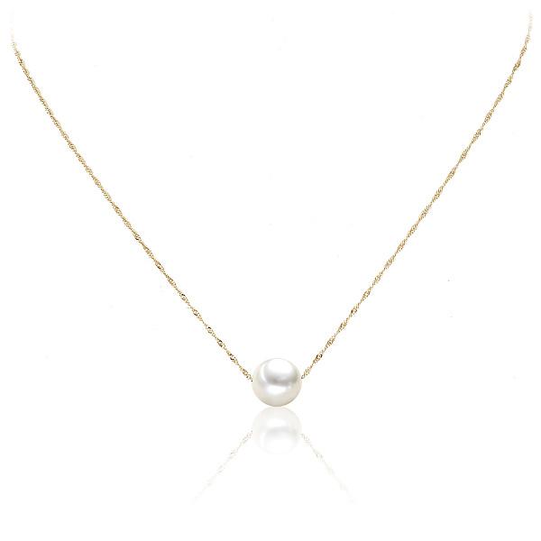 Collier in Gelbgold 750 Länge 40cm mit Akoya Perle 8-9mm weiß weiß - PE-1C268Q-G7-230EQVZ