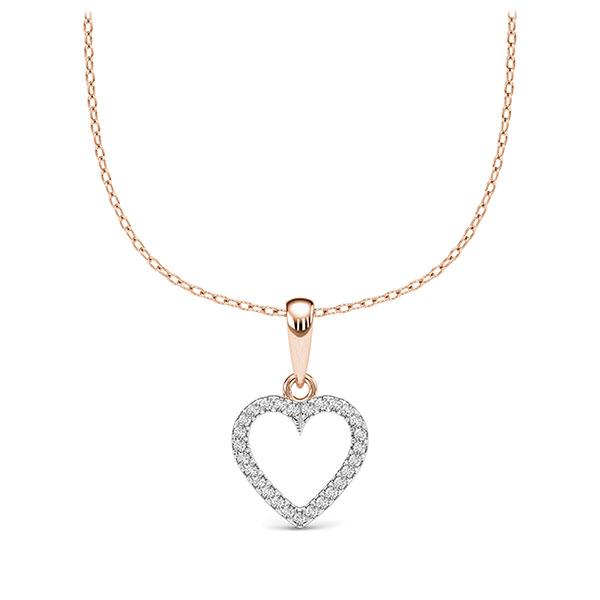 Collier in Weißgold 750 Rotgold 750 mit zus. 0,05 ct. w, si - BD-12NUM0-WR7-1VL8NSZ