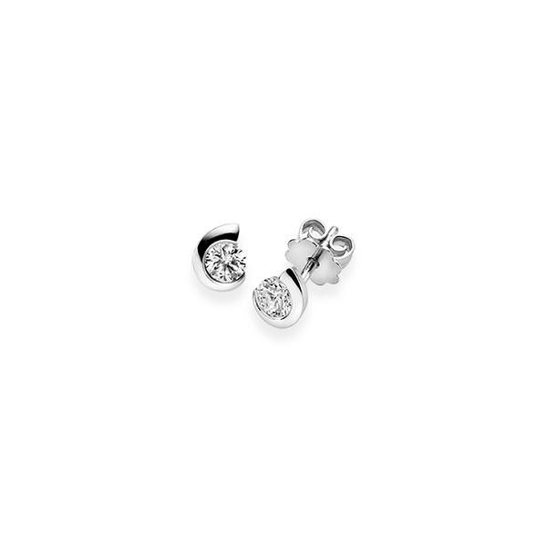earrings, curved in White gold 14K (585/1000) with in total 0,2 ct. brilliant tw,vs by acredo - A-10L43T-W5-2LZX8Z earrings, curved in White gold 14K (585/1000) with in total 0,2 ct. brilliant tw,vs by acredo - A-10L43T-W5-2LZX8Z