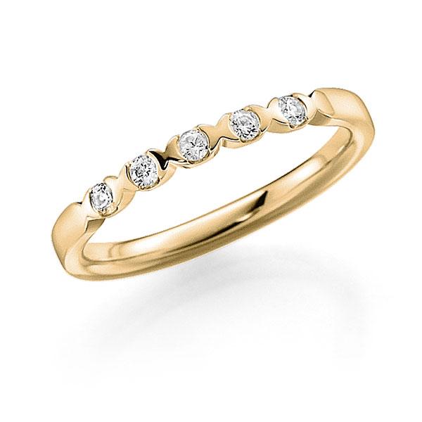 Memoire/Diamantring in Gelbgold 585 mit zus. 0,1 ct. Brillant tw, vs von acredo - A-7J15B-G5-9TKW1Z
