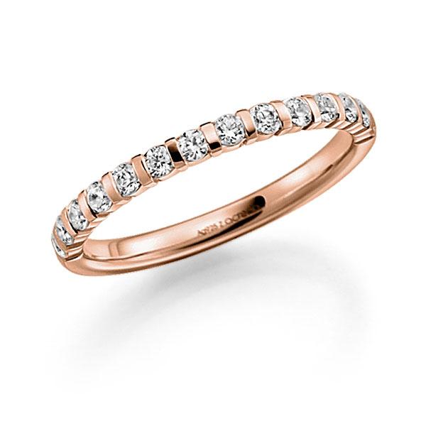 Memoire/Diamantring in Rotgold 585 halbausgefasst mit zus. 0,3 ct. Brillant tw, vs von acredo - A-7J1BB-R5-9TPDLZ