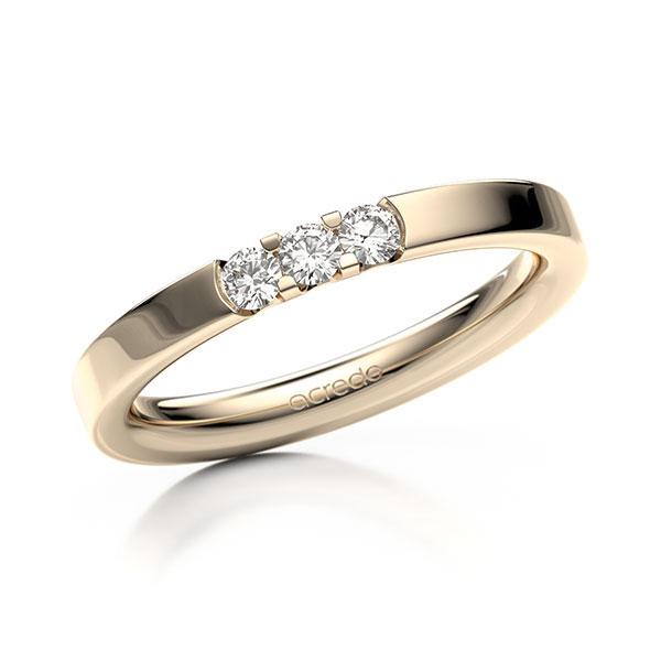Memoire/Diamantring in Signature Gold 585 mit zus. 0,18 ct. Brillant tw, vs von acredo - A-13P8HP-X5-8Y0L1Z