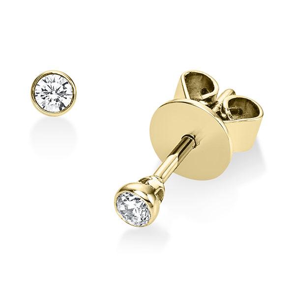 Ohrstecker - Zargenfassung in Gelbgold 585 mit zus. 0,1 ct. Brillant tw, si - BD-13UG0H-G5-1XC2CZZ