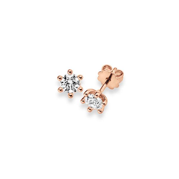 Ohrstecker, 6 Krappen in Rotgold 585 mit zus. 0,2 ct. Brillant tw, vs von acredo - A-10LBUI-R5-1TV59Z