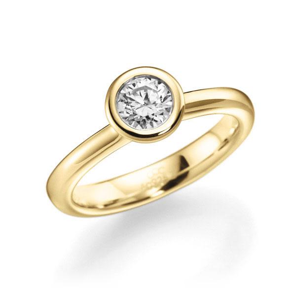 Verlobungsring in Gelbgold 585 mit 0,4 ct. Brillant tw, vs von acredo - A-10M55R-G5-1IV50BZ