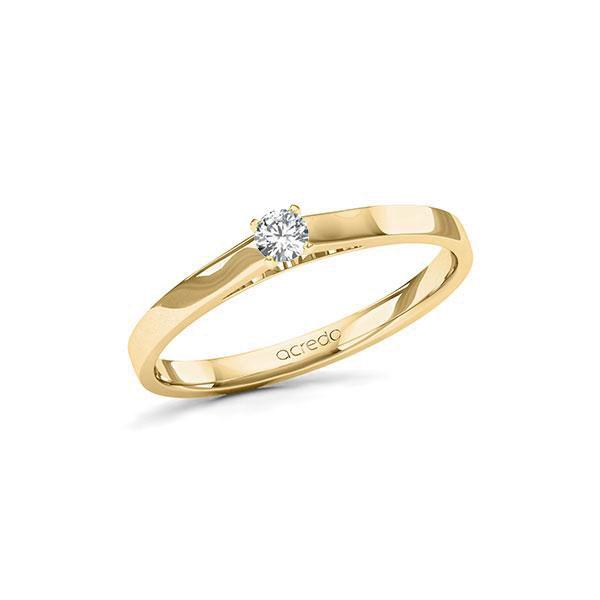 Verlobungsring in Gelbgold 585 mit zus. 0,1 ct. Brillant tw, si von acredo - A-11LBZ7-GG5-1TVPQ4Z