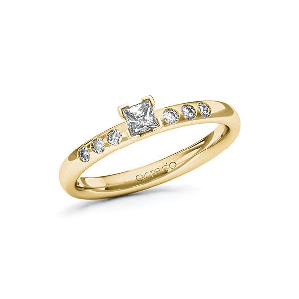Verlobungsring in Gelbgold 585 mit zus. 0,32 ct. Prinzess-Diamant tw, vs tw, si von acredo - A-ZZR28-GG5-1R9Y7WZ