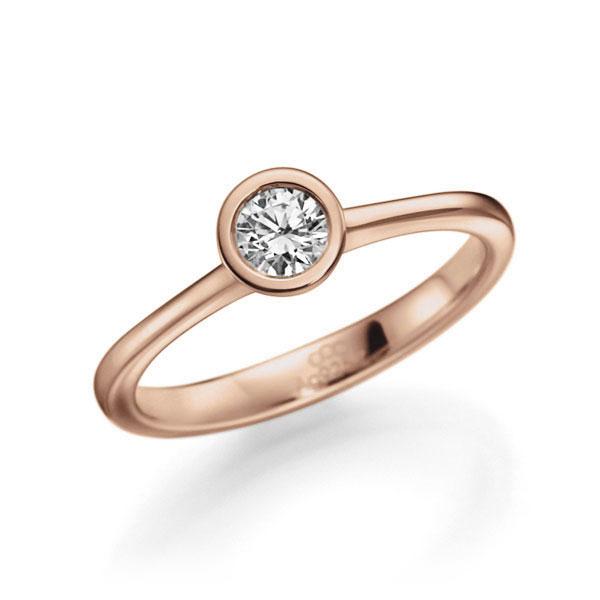 Verlobungsring in Rotgold 585 mit 0,3 ct. Brillant tw, vs von acredo - A-10LSXG-R5-1IV6N1Z