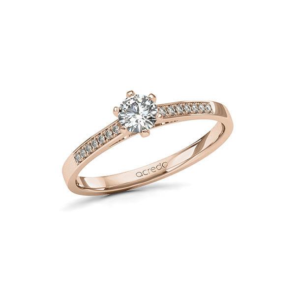 Verlobungsring in Rotgold 585 mit 0,3 ct. + zus. 0,07 ct. Brillant tw, si von acredo - A-11LSCZ-RR5-1TVPWFZ
