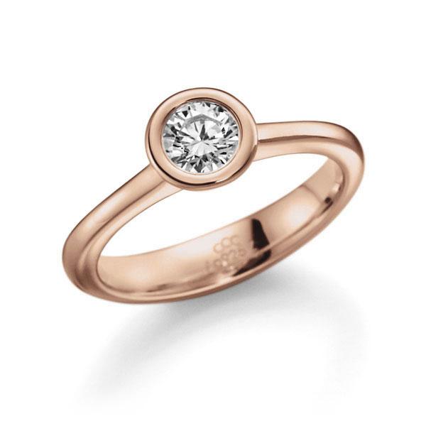 Verlobungsring in Rotgold 585 mit 0,4 ct. Brillant tw, vs von acredo - A-10M02G-R5-1IV52LZ