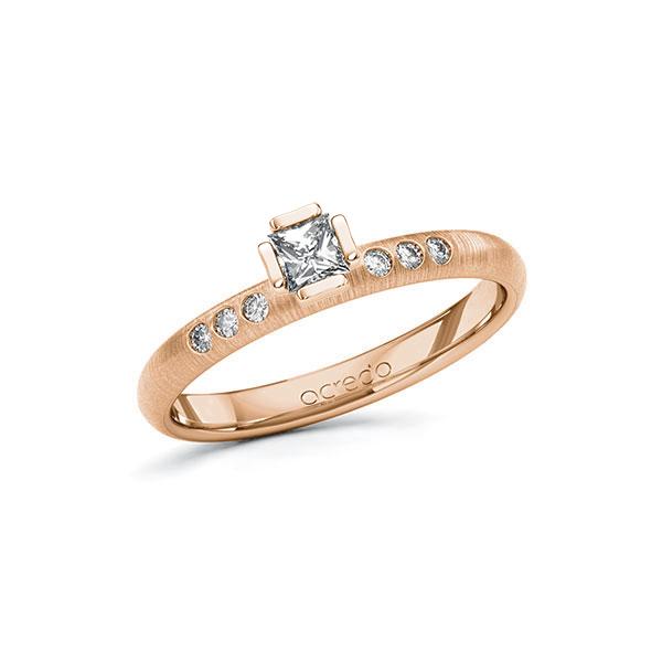 Verlobungsring in Rotgold 585 mit zus. 0,26 ct. Prinzess-Diamant tw, vs tw, si von acredo - A-10GD29-RR5-1S4FD6Z